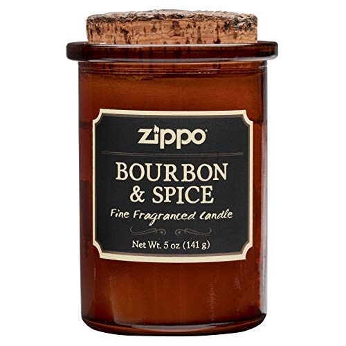 Zippo Spirit Candle | Bourbon & Spice, Braunglas, Braunes Apothekerglas, 7 cm von Zippo