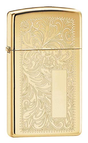 Zippo 1652B 60000812 Venetian Brass Slim Feuerzeug, Messing von Zippo