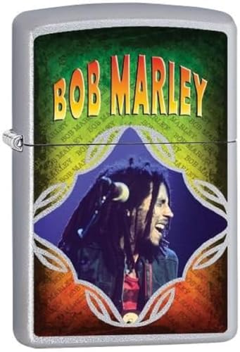 Zippo 60002675 PL Bob Marley Feuerzeug, Chrom, silber, 6 x 4 x 2 cm von Zippo