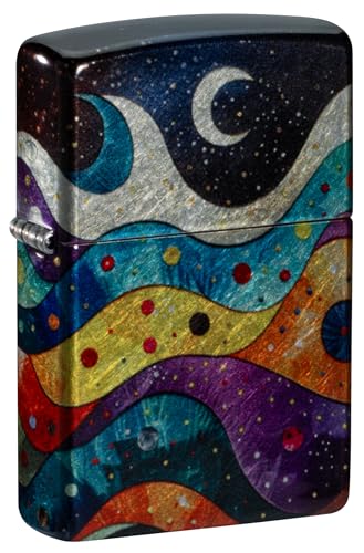 Zippo Sturmfeuerzeug - Abstract Space Design - 540 Fusion 540 Tumbled Chrome - Nachfüllbar - Wiederverwendbar - Windfestes Design - Geschenkbox - Made in USA von Zippo
