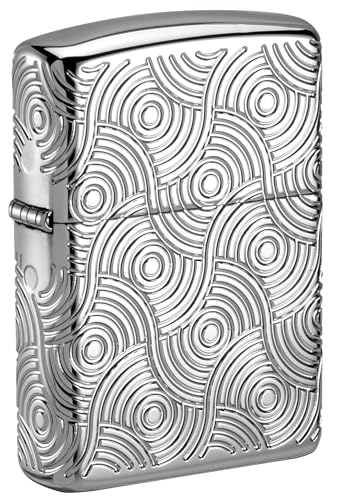 Zippo Sturmfeuerzeug - Abstract Waves, Armor High Polish Chrome, MultiCut - Nachfüllbar - Wiederverwendbar - Windfestes Design - Geschenkbox - Made in USA von Zippo