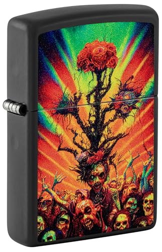 Zippo Sturmfeuerzeug - Abstract Zombie, Black Matte, Color Image - Nachfüllbar - Wiederverwendbar - Windfestes Design - Geschenkbox - Made in USA von Zippo