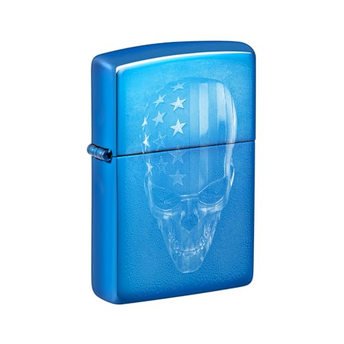 Zippo Sturmfeuerzeug - American Skull, High Polish Blue, Photo Image - Nachfüllbar - Wiederverwendbar - Windfestes Design - Geschenkbox - Made in USA Zippo Sturmfeuerzeug - American Skull, High Polish Blue, Photo Image - Nachfüllbar - Wiederverwendbar - Windfestes Design - Geschenkbox - Made in USA von Zippo