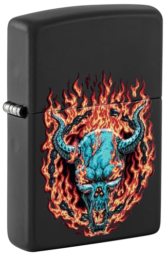 Zippo Sturmfeuerzeug - Burning Devil, Black Matte, Texture Print - Nachfüllbar - Wiederverwendbar - Windfestes Design - Geschenkbox - Made in USA Zippo Sturmfeuerzeug - Burning Devil, Black Matte, Texture Print - Nachfüllbar - Wiederverwendbar - Windfestes Design - Geschenkbox - Made in USA von Zippo