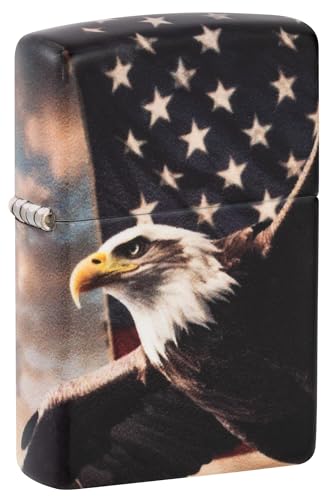 Zippo Sturmfeuerzeug - Eagle USA Flag Design - Nachfüllbar- Geschenkbox - Metall - Made in USA von Zippo