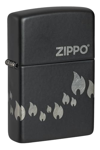 Zippo Sturmfeuerzeug - Flame Logo Pattern, Black Matte with Chrome, Laser 360° - Nachfüllbar - Wiederverwendbar - Windfestes Design - Geschenkbox - Made in USA Zippo Sturmfeuerzeug - Flame Logo Pattern, Black Matte with Chrome, Laser 360° - Nachfüllbar - Wiederverwendbar - Windfestes Design - Geschenkbox - Made in USA von Zippo