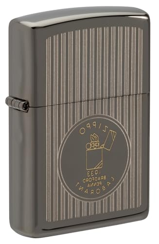 Zippo Sturmfeuerzeug - Founder's Day, Black Ice, Laser Two-Tone - Nachfüllbar - Wiederverwendbar - Windfestes Design - Geschenkbox - Made in USA von Zippo
