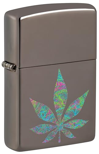 Zippo Sturmfeuerzeug - Funky Cannabis, Black Ice, Color Image - Nachfüllbar - Wiederverwendbar - Windfestes Design - Geschenkbox - Made in USA von Zippo