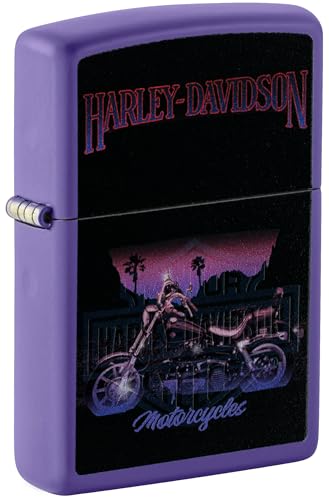 Zippo Sturmfeuerzeug - Harley-Davidson, Purple Matte, Black Light - Nachfüllbar - Wiederverwendbar - Windfestes Design - Geschenkbox - Made in USA Zippo Sturmfeuerzeug - Harley-Davidson, Purple Matte, Black Light - Nachfüllbar - Wiederverwendbar - Windfestes Design - Geschenkbox - Made in USA von Zippo