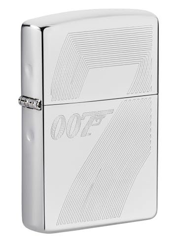 Zippo Sturmfeuerzeug - James Bond, High Polish Chrome, Auto Engrave - Nachfüllbar - Wiederverwendbar - Windfestes Design - Geschenkbox - Made in USA von Zippo