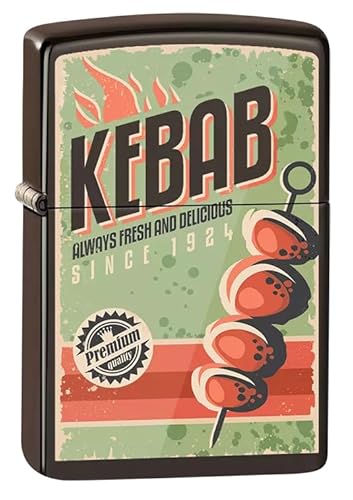 Zippo Sturmfeuerzeug - Kebab, Brown, Color Image - Nachfüllbar - Wiederverwendbar - Windfestes Design - Geschenkbox - Made in USA Zippo Sturmfeuerzeug - Kebab, Brown, Color Image - Nachfüllbar - Wiederverwendbar - Windfestes Design - Geschenkbox - Made in USA von Zippo