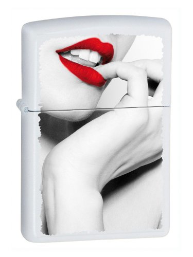 Zippo Sturmfeuerzeug - Lady Mouth Finger, White Matte, Color Image - Nachfüllbar - Wiederverwendbar - Windfestes Design - Geschenkbox - Made in USA Zippo Sturmfeuerzeug - Lady Mouth Finger, White Matte, Color Image - Nachfüllbar - Wiederverwendbar - Windfestes Design - Geschenkbox - Made in USA von Zippo