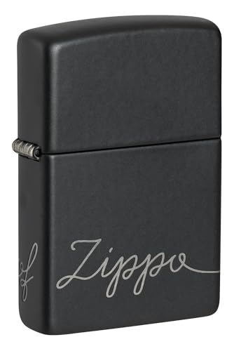 Zippo Sturmfeuerzeug - Logo Script Lettering, Black Matte with Chrome, Laser 360° - Nachfüllbar - Wiederverwendbar - Windfestes Design - Geschenkbox - Made in USA Zippo Sturmfeuerzeug - Logo Script Lettering, Black Matte with Chrome, Laser 360° - Nachfüllbar - Wiederverwendbar - Windfestes Design - Geschenkbox - Made in USA von Zippo