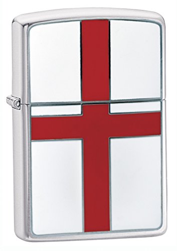 Zippo Sturmfeuerzeug | Metall-Feuerzeug | Langlebiges Zippo Feuerzeug | Beste mit Zippo Feuerzeugflüssigkeit | Nachfüllbares Feuerzeug | Perfekt für Zigaretten Zigarren Kerzen | Taschenfeuerzeug Feuerstarter | St. Georges Flaggen-Emblem von Zippo