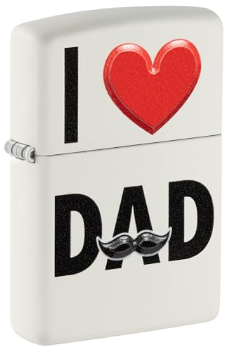 Zippo Sturmfeuerzeug - Modell I Love Dad - White Matte Finish mit Texture Print - Nachfüllbar - Wiederverwendbar - Windfestes Design - Geschenkbox - Made in USA Zippo Sturmfeuerzeug - Modell I Love Dad - White Matte Finish mit Texture Print - Nachfüllbar - Wiederverwendbar - Windfestes Design - Geschenkbox - Made in USA von Zippo