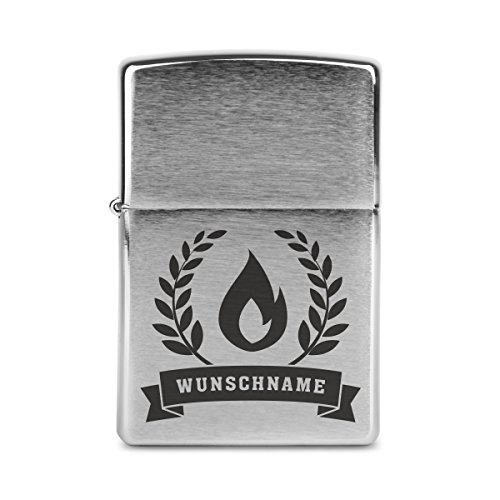 Zippo Sturmfeuerzeug Original mit individueller Gravur - Lorbeerkranz von Zippo