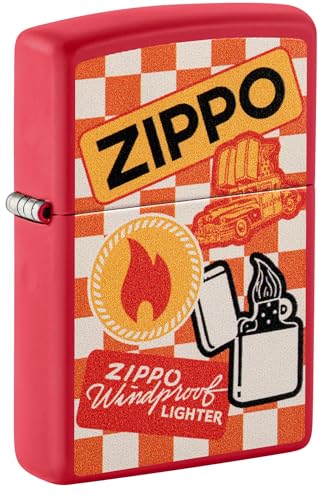 Zippo Sturmfeuerzeug - Retro Logo Patches, Red Matte, Color Image - Nachfüllbar - Wiederverwendbar - Windfestes Design - Geschenkbox - Made in USA Zippo Sturmfeuerzeug - Retro Logo Patches, Red Matte, Color Image - Nachfüllbar - Wiederverwendbar - Windfestes Design - Geschenkbox - Made in USA von Zippo