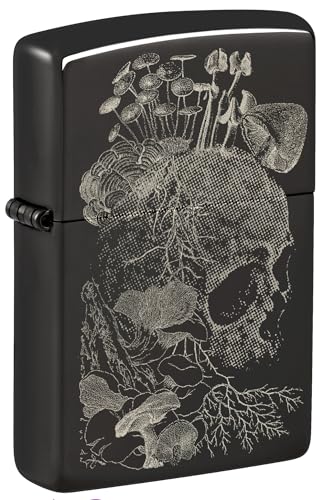 Zippo Sturmfeuerzeug - Skull Mushroom, High Polish Black, Photo Image - Nachfüllbar - Wiederverwendbar - Windfestes Design - Geschenkbox - Made in USA von Zippo