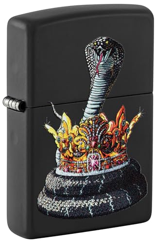 Zippo Sturmfeuerzeug - Snake with Crown, Black Matte, Color Image - Nachfüllbar - Wiederverwendbar - Windfestes Design - Geschenkbox - Made in USA von Zippo