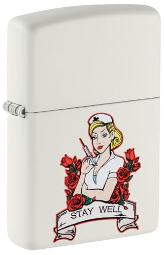 Zippo Sturmfeuerzeug - Tattoo Nurse, White Matte, Color Image - Nachfüllbar - Wiederverwendbar - Windfestes Design - Geschenkbox - Made in USA Zippo Sturmfeuerzeug - Tattoo Nurse, White Matte, Color Image - Nachfüllbar - Wiederverwendbar - Windfestes Design - Geschenkbox - Made in USA von Zippo