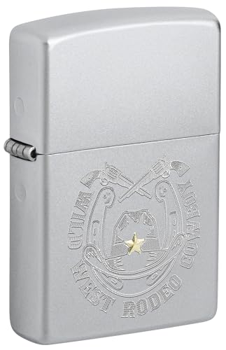 Zippo Sturmfeuerzeug - Wild West Cowboy, Satin Chrome, Rotary Two-Tone - Nachfüllbar - Wiederverwendbar - Windfestes Design - Geschenkbox - Made in USA Zippo Sturmfeuerzeug - Wild West Cowboy, Satin Chrome, Rotary Two-Tone - Nachfüllbar - Wiederverwendbar - Windfestes Design - Geschenkbox - Made in USA von Zippo