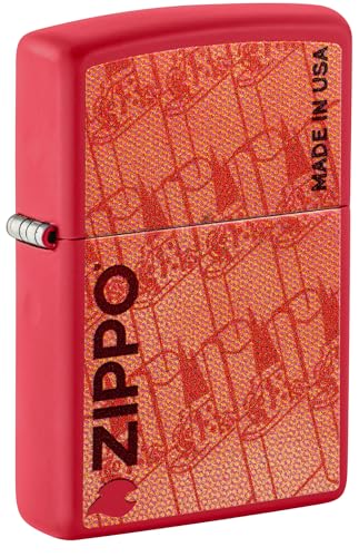 Zippo Sturmfeuerzeug - Zippo Design Red Matte - Nachfüllbar- Geschenkbox - Metall - Made in USA von Zippo