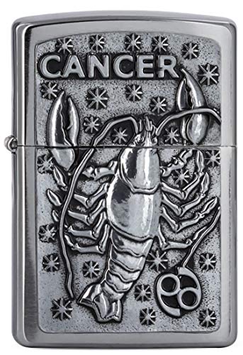 Zippo Sturmfeuerzeug - Zodiac - Cancer, Brushed Chrome, Emblem - Nachfüllbar - Wiederverwendbar - Windfestes Design - Geschenkbox - Made in USA Zippo Sturmfeuerzeug - Zodiac - Cancer, Brushed Chrome, Emblem - Nachfüllbar - Wiederverwendbar - Windfestes Design - Geschenkbox - Made in USA von Zippo