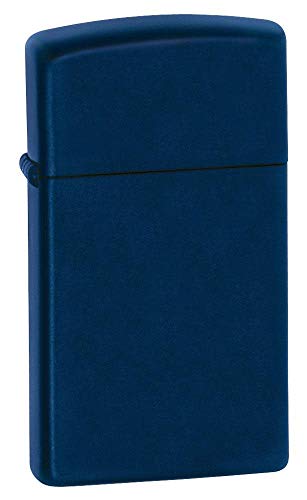 Zippo Taschenfeuerzeug, matt, Unisex-Erwachsene, Slim Navy Matte Pocket Lighter, Einheitsgröße, 1639 von Zippo