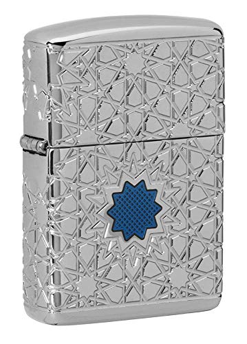 Zippo Taschenfeuerzeug mit arabischem Sternenmuster, hochglanzpoliertes Chrom, 49076, Hochglanzpolierter Chrom-Stern, One Size Zippo Taschenfeuerzeug mit arabischem Sternenmuster, hochglanzpoliertes Chrom, 49076, Hochglanzpolierter Chrom-Stern, One Size von Zippo