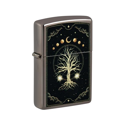 Zippo Unisex-Adult Tree of Life Lighters, Black Ice Mystic Nature von Zippo