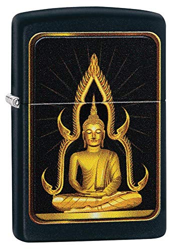 ZIPPO - Buddha - Black Matte, Color Image - Sturmfeuerzeug, befüllbar, in hochwertiger Geschenkbox von Zippo