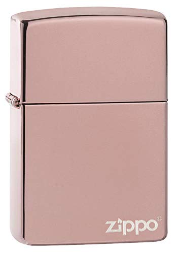 ZIPPO 49190ZL – Zippo Logo - Reg High Polished Rose Gold – Sturmfeuerzeug, nachfüllbar, in hochwertiger Geschenkbox von Zippo