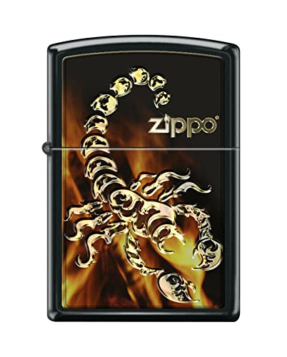 Zippo Sturmfeuerzeug 21B001 Golden Scorpion, Schwarz Gold, Geschenkidee Unisex, nachfüllbar, Benzin, Standardgröße Zippo Sturmfeuerzeug 21B001 Golden Scorpion, Schwarz Gold, Geschenkidee Unisex, nachfüllbar, Benzin, Standardgröße von Zippo