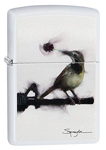 Zippo Unisex Spazuk, Bird Bullet Hole Feuerzeug, weiß, Regular von Zippo