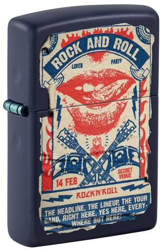Zippo Sturmfeuerzeug - Rock & Roll Poster - Navy Matte Finish, Color Image - Nachfüllbar - Wiederverwendbar - Windfestes Design - Geschenkbox - Made in USA Zippo Sturmfeuerzeug - Rock & Roll Poster - Navy Matte Finish, Color Image - Nachfüllbar - Wiederverwendbar - Windfestes Design - Geschenkbox - Made in USA von Zippo