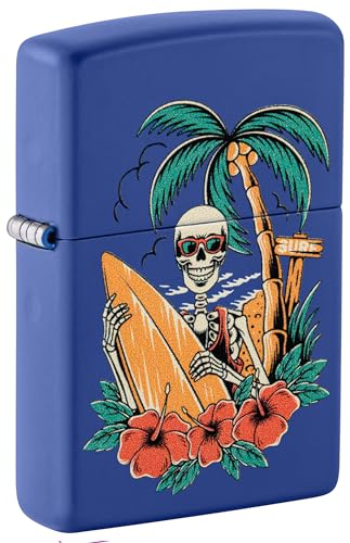 Zippo Windproof Feuerzeug - Surfer Skull Design Königsblau matt - Nachfüllbar für lebenslange Verwendung - Geschenkbox - Metallkonstruktion - Made in USA Zippo Windproof Feuerzeug - Surfer Skull Design Königsblau matt - Nachfüllbar für lebenslange Verwendung - Geschenkbox - Metallkonstruktion - Made in USA von Zippo