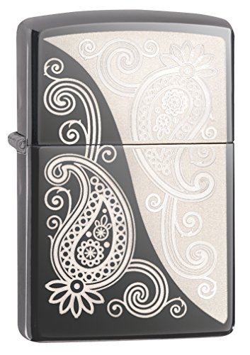 Zippo Ying Yang Abstract-Special Collection 2017-Black Ice Sturmfeuerzeug, Chrom, Silber, 6 x 4 x 2 cm von Zippo