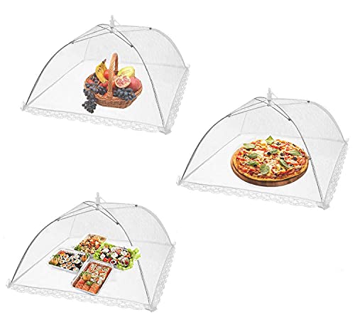 35,5 cm Fliegenhaube,3 PCS Popup Abdeckhauben für Lebensmittel 14 Zoll Fliegengitter Faltbar Servierzelte Regenschirm Taschenschirm Lebensmittel für Küche von Ziranee