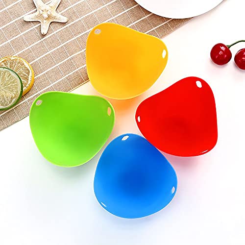 Egg Poacher,4 PCS Silikon Pochierte Eiermacher Cups Antihaft Pochieren Pods Mikrowelle Ei Pochierer Form von Ziranee