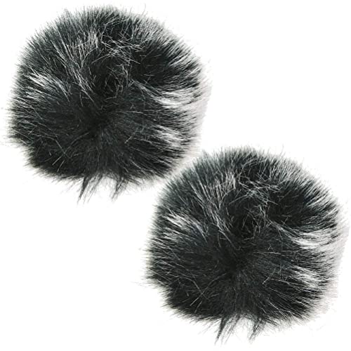 Fell Windschutz für Mikrophon,2er Mikrofon Windschutz Pelzigen Fell Mikrofon Windschutzscheibe Universal Wind Muff Weich für Revers Lavalier Mikrofon von Ziranee