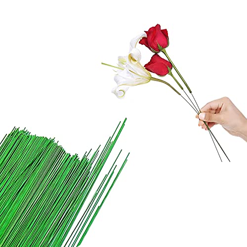 Blumendraht,100 PCS Floristendraht Blumenstammdraht Floristen Stammdrähte Blumen Draht für Künstliche Blumen Hochzeitsblumenstrauß Dekorationen Kunsthandwerk 40CM 22# von Ziranee