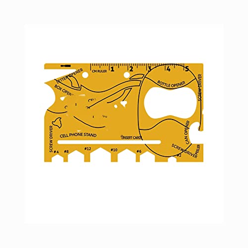 Multitool,18 in 1 Multi-Tool Wallet Tool Edelstahl Card Wallet Mehrzweck Gadget Werkzeug Flaschenöffner für Männer Camping im Freien Zubehör DIY Gold von Generisch