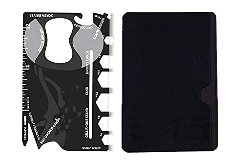 Multitool,18 in 1 Wallet Tool Edelstahl Multitool Pocket Mehrzweck Gadget Tools Flaschenöffner für Männer Outdoor Camping Zubehör DIY von Ziranee