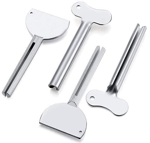 Tubenquetscher,4 PCS Zahnpastapresse aus Edelstahl Zahnpasta Squeezer Tubenpress Tubenausdrücker Schlüssel Metall TubenquetscherZahnpastaspender für Zahnpasta Kosmetik Creme Farbe von Ziranee