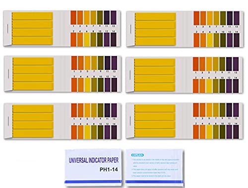 pH Teststreifen,480 Blatt Testpapier Universal pH-Wert-Bereich 1-14 pH Streifen pool Lackmuspapier zum Testen von Bodenwasser Speichel Urin Wasser Futter Aquarium Aquarien Teiche von Ziranee