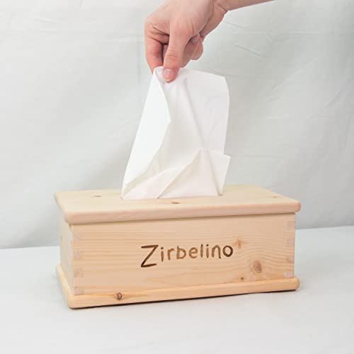 Zirbelino® Kosmetiktuchbox aus Zirbenholz | inkl. Schiebe-Deckel zum einfachen Nachfüllen | ca. 27 x 14 x 10,5cm (LxBxH) | Zirbelino Edition von Zirbelino