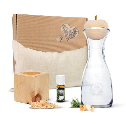 Zirben Erlebnis Geschenksbox Nr.1: Bio-Zirbenkissen mit ZirbenWürfel-Set und Zirbenapfel-Set von Zirbelino