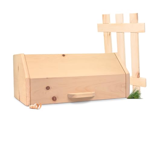 ZirbenBrotdose "klassisch groß" mit Deckel - 2-teilig - Brotdose mit Ablagegitter - Maße: 450x280x200mm (LxBxH) von Zirbelino