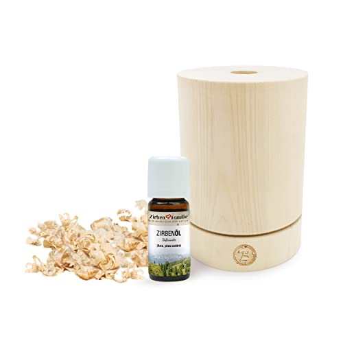 ORIGINAL ZirbenPumperl • Natürlicher Aroma Diffuser • Set mit ZirbenFlocken und 10ml ZirbenÖl • einzigartiger Zirbenduft der ZirbenFamilie - bekannt aus Fachhandel & der Hotellerie von Zirben Familie