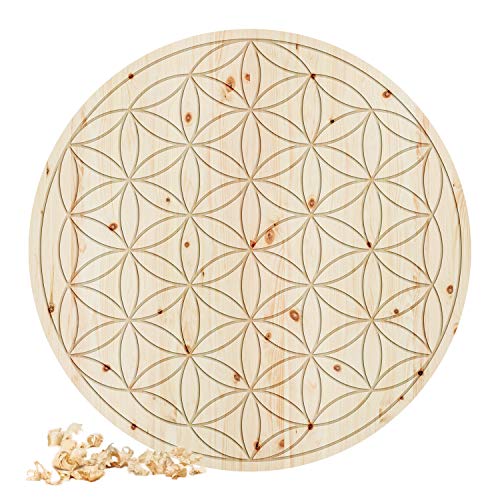 Zirben Familie® Wandbild 30cm | Duftendes Wanddekor aus natürlichem Zirbenholz | Blume des Lebens Edition von Zirben Familie